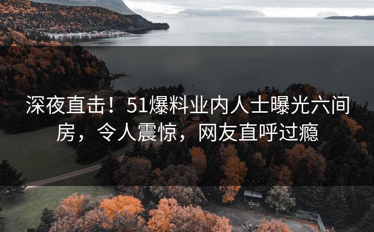 深夜直击！51爆料业内人士曝光六间房，令人震惊，网友直呼过瘾