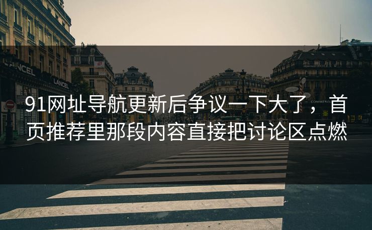 91网址导航更新后争议一下大了，首页推荐里那段内容直接把讨论区点燃